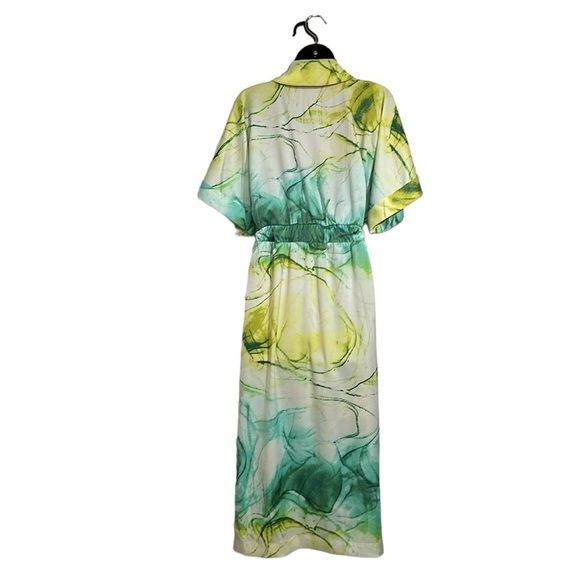 Jeannie Mai x I.N.C Button Down Short Sleeve Tie Dye Midi Dress Sz XS - Picture 11 of 14